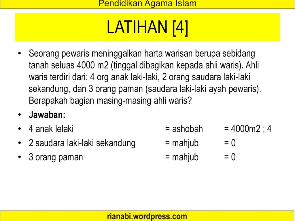 Contoh Soal Ahli Waris – Sinau